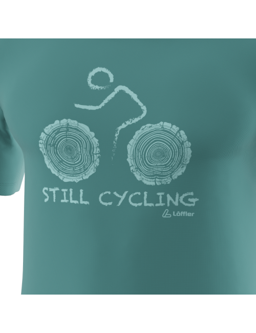 Löffler Hemd Kurzarm m Printshirt Cyc Merino - Tencel ™ Kieferngrün