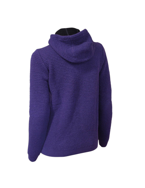 Ivanhoe cardigan Morel Hood FM Dark Purple for women made of wool-Purple