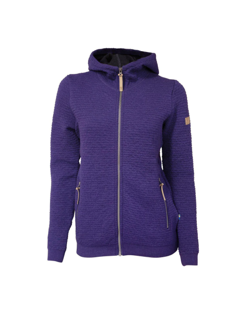 Ivanhoe cardigan Morel Hood FM Violet Foncé pour femme en laine-Violet