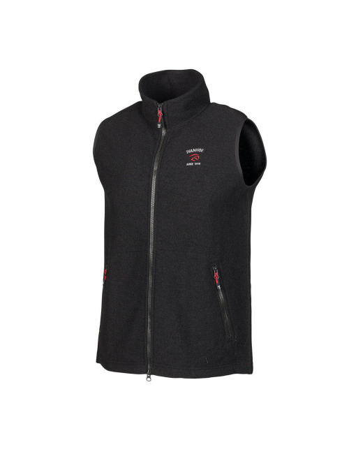 Ivanhoe Gilet senza maniche Elton full Zip nero per uomo in lana-nero