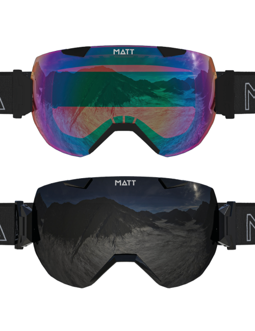 Masque de ski MAT collection ski Synchro Detective (avec 2 verres) - noir