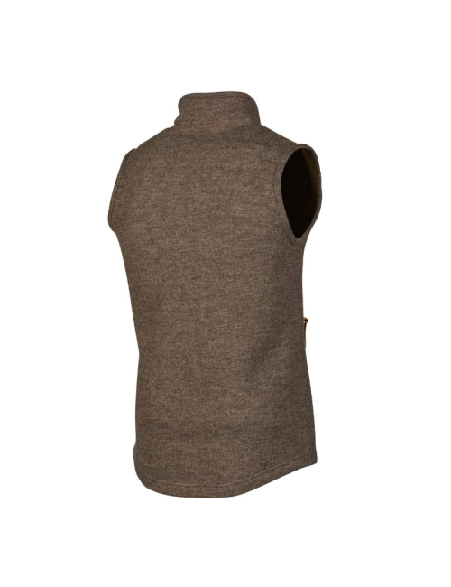 Ivanhoe ärmellose Strickjacke NLS Barley Muskatnuss für Herren aus Wolle-Braun