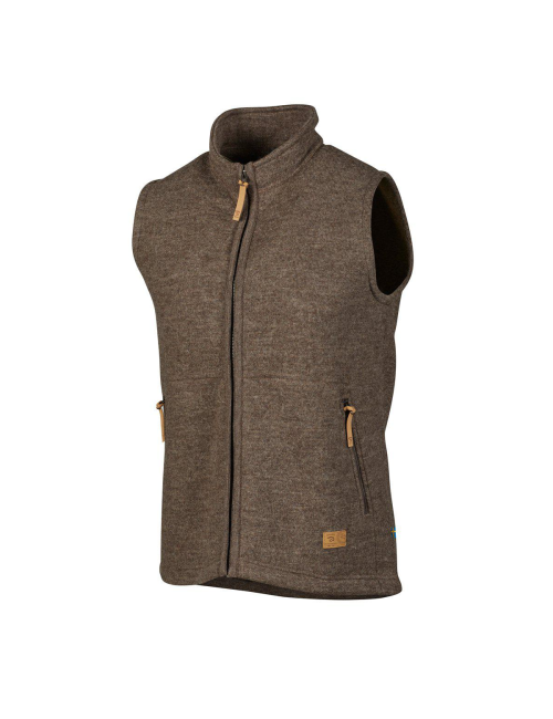 Ivanhoe ärmellose Strickjacke NLS Barley Muskatnuss für Herren aus Wolle-Braun