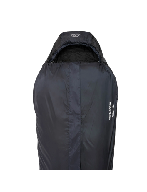 Highlander Mumienschlafsack Trekker 150 -5°C mit Moskitonetz-Schwarz