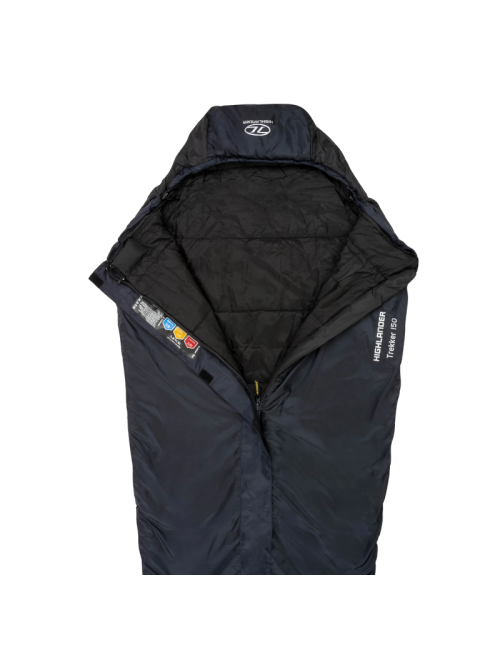 Sac de couchage momie Highlander Trekker 150 -5°C avec moustiquaire-Noir