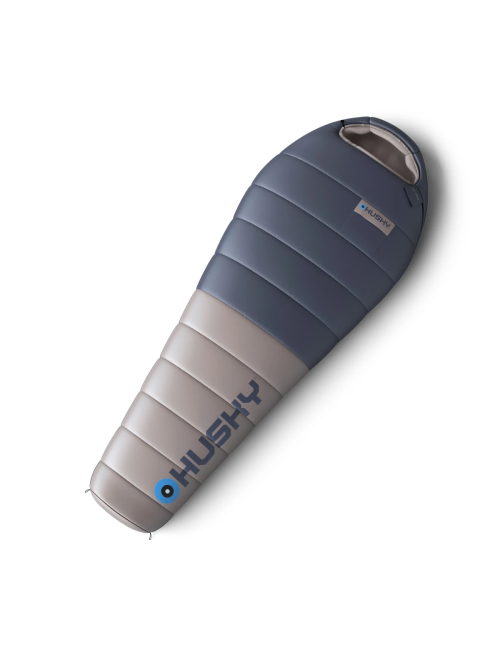 Husky mummyslaapzak dons Dopy 2024 -25°C - 220 cm - Blauw met Grijs