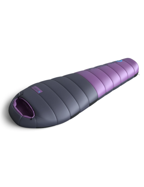 Sacco a pelo mummia husky per donna piumino 2024 -20°C-200 cm-blu con viola