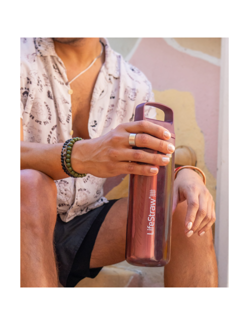 Bouteille filtrante LifeStraw Go 2.0 Merlot Me Away Red 650 ml - Rouge