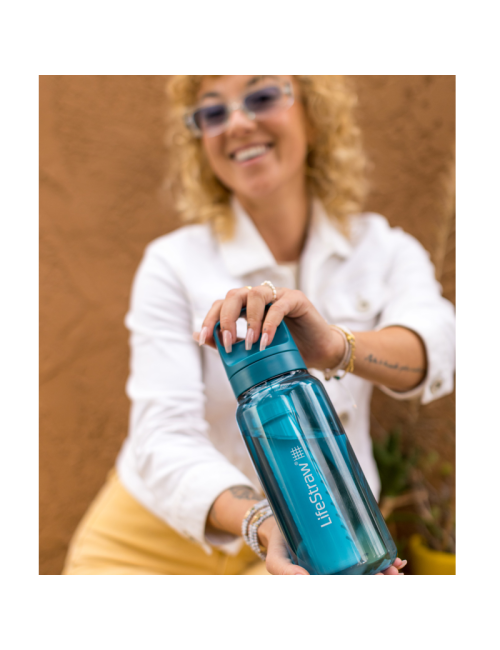 Bouteille filtre à eau LifeStraw Go 2.0 Laguna Sarcelle 1 litre-Bleu