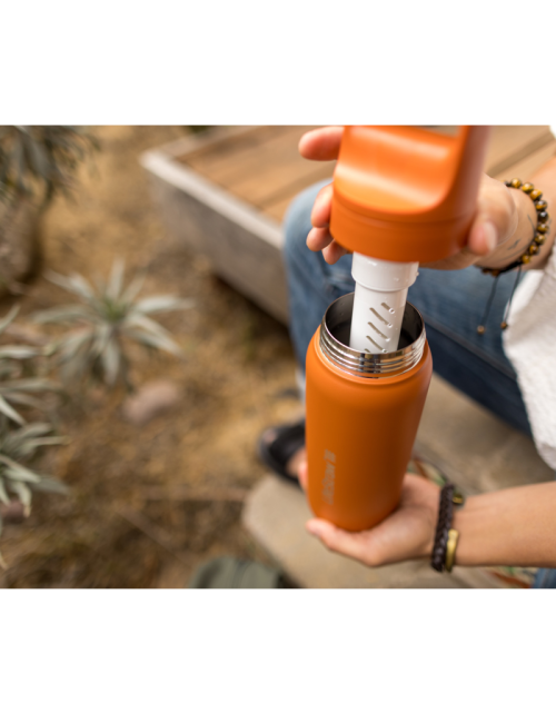 LifeStraw bottiglia filtro acqua Go 2.0 nero in acciaio inox isolato 1 litro-Nero