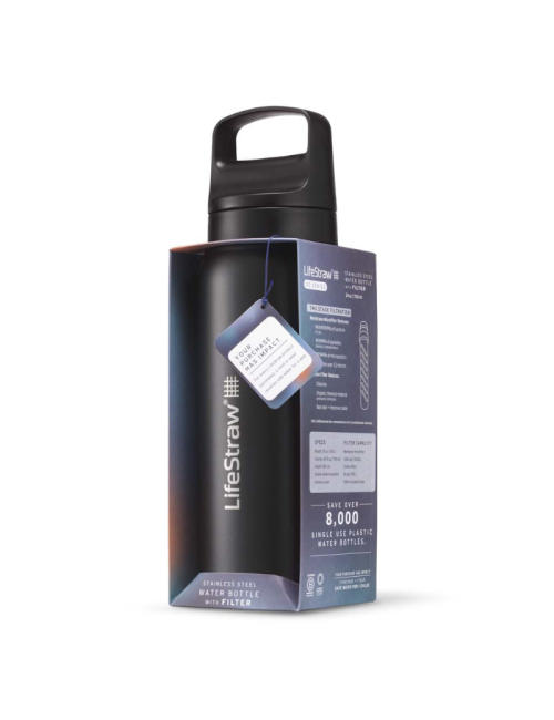 LifeStraw waterfilterfles Go 2.0 Black RVS geïsoleerd 1 liter - Zwart