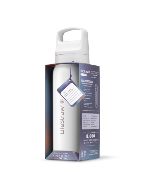LifeStraw Wasserfilterflasche Go 2.0 Laguna Petrol Edelstahl isoliert 500 ml-Blau
