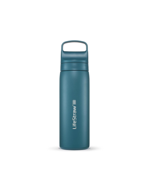 LifeStraw water filter bottle Go 2.0 Laguna Teal stainless steel insulated 500 ml-Blue