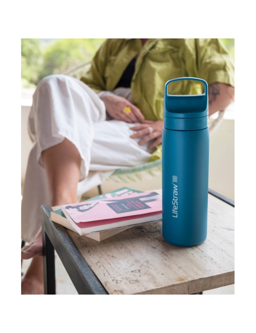 LifeStraw Wasserfilterflasche Go 2.0 Laguna Petrol Edelstahl isoliert 500 ml-Blau