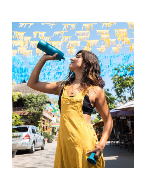 LifeStraw water filter bottle Go 2.0 Laguna Teal stainless steel insulated 500 ml-Blue