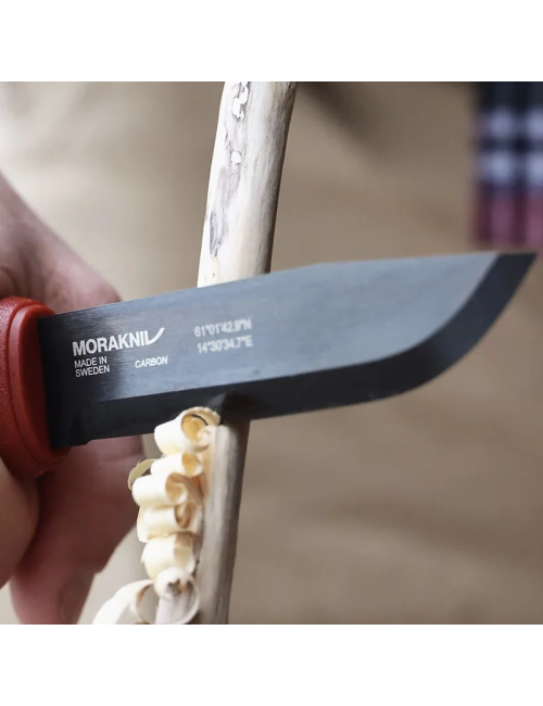 Mora survival knife Garberg Dala Red black carbon con fodero in pelle-Rosso