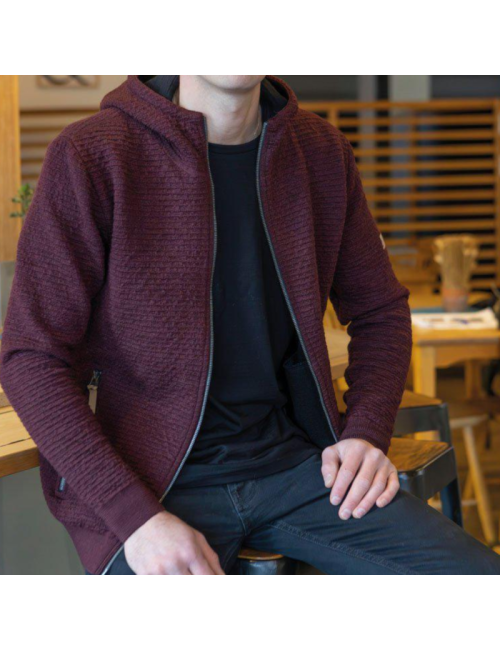 Ivanhoe vest Morel Hood Male voor heren van wol - Ruby Wine - Rood