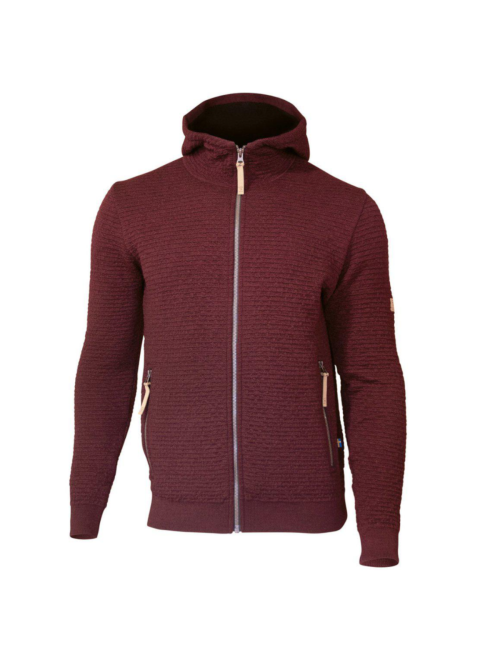 Ivanhoe cardigan Morel Cappuccio maschile per uomo in lana-Vino Rubino-rosso