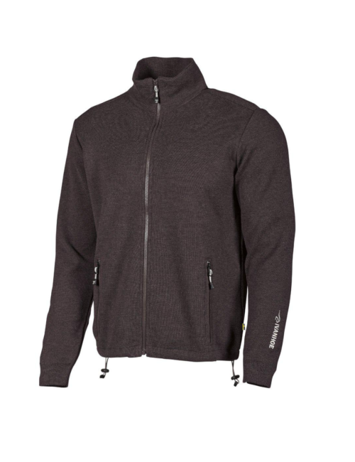 Ivanhoe gilet Hadar Full Zip Noir-laine mérinos fine-noir