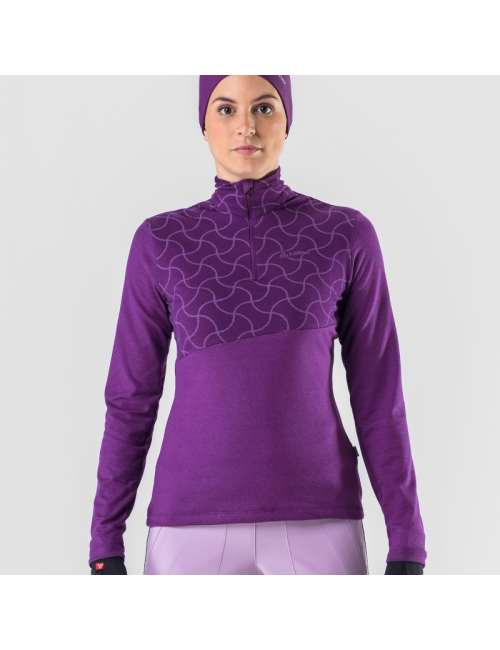 Camisa Loeffler para mujer de manga larga con capa intermedia Hywa Grace Transtex® - Púrpura