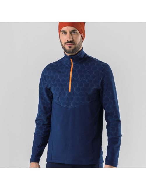 Loeffler shirt voor heren lange mouwen M Midlayer Hywa Bruce Transtex® - Donker BLauw