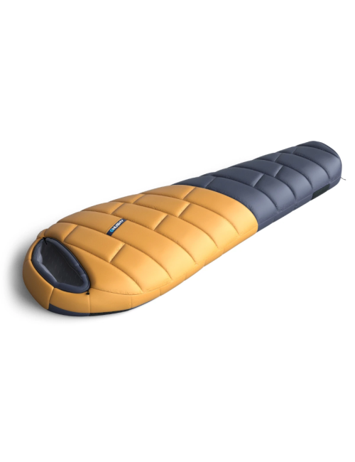 Husky mummy sleeping bag Proud Mustard -30°C 2024 - 220 x 85 cm-blue with yellow
