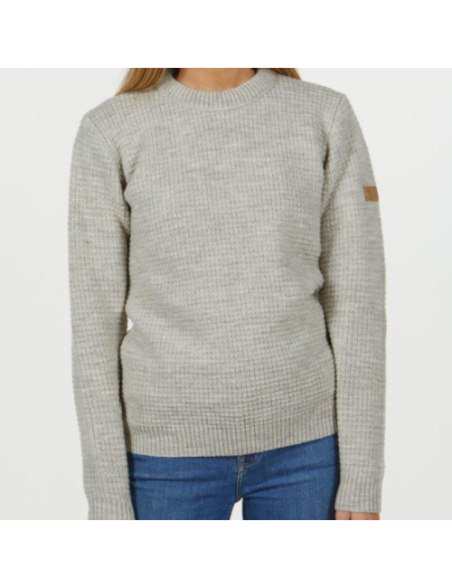 Suéter Ivanhoe NLS Petal Nutmeg cuello redondo-100% pura lana sin teñir