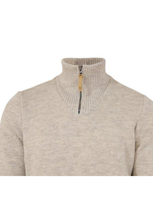 Maglione Ivanhoe NLS Elm Birch mezza zip-100% pura lana non tinta