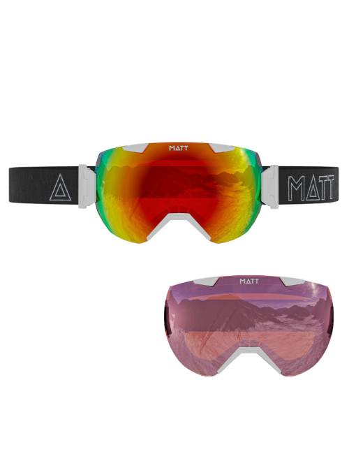 MATTE Skibrille ski collection Synchro Tribands (mit 2 Gläsern) - Weiß