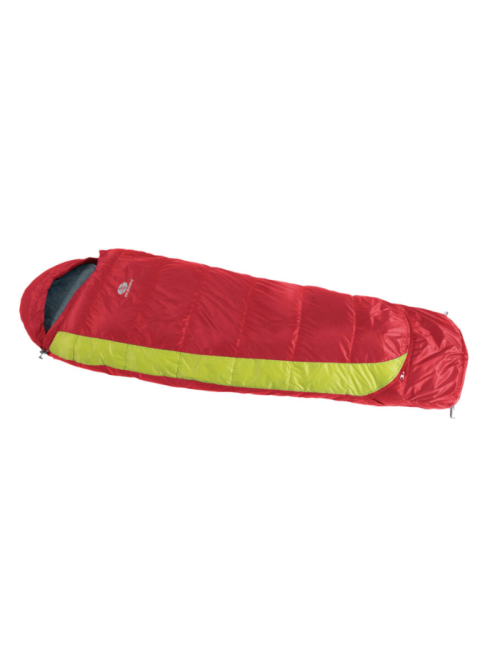 SirJoseph donzen mummyslaapzak voor kinderen Kiki Down 125-145 - links 145 cm - Rood met Lime