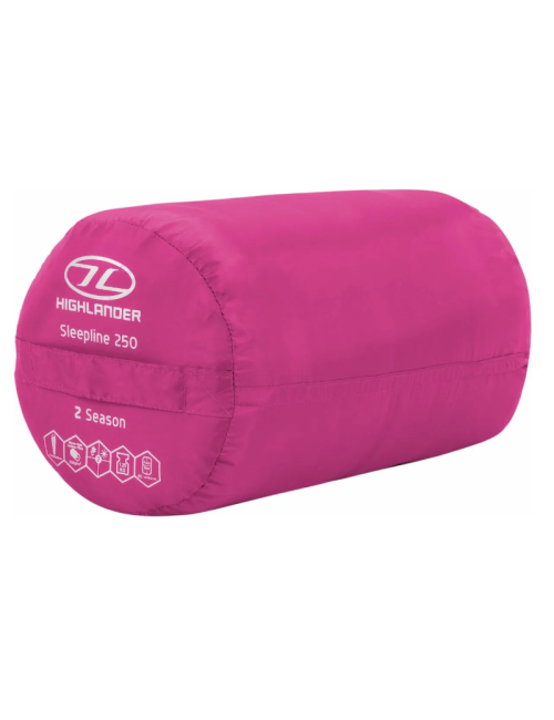 Saco de dormir para momias Highlander Sleepline 250 Momia Rosa 5°C-Rosa