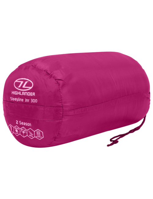 Sac de couchage momie Highlander sleepline pour enfants 300 Momie 4°C-Rose