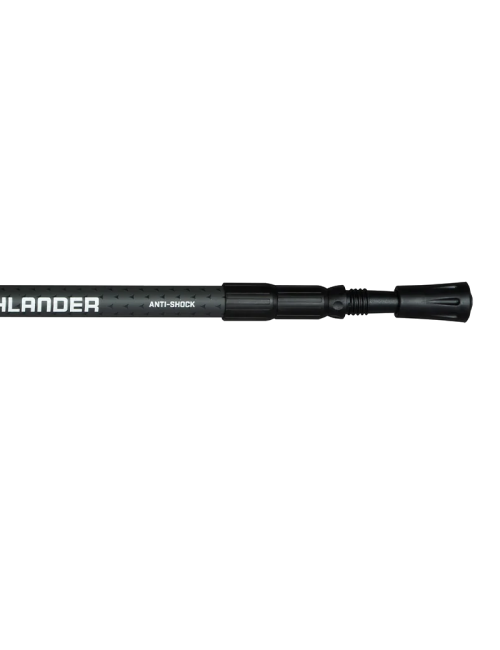 Highlander wandelstok (enkel) Arran T-handgreep Twist-Lock - Zwart