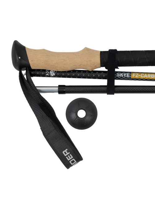 Highlander walking stick (single) Skye FZ Carbon 5-piece foldable-Black