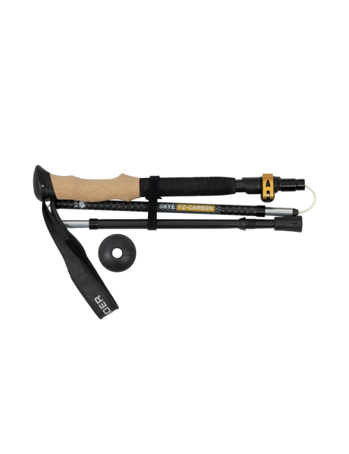Highlander bastone da passeggio (singolo) Skye FZ carbonio 5 pezzi pieghevole-Nero