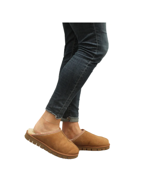 Pantoufle Texelana en peau de mouton Premium Slipper Edge - Brown