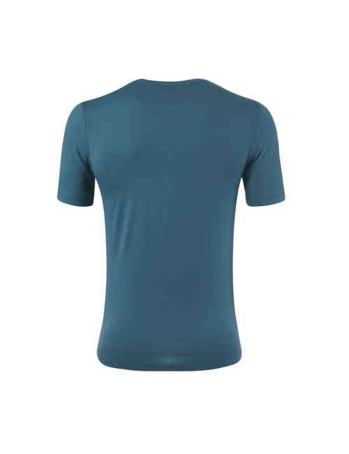 Loeffler Hemd kurzarm M Printshirt Tracking Merino Light Dark Petrol - Blau