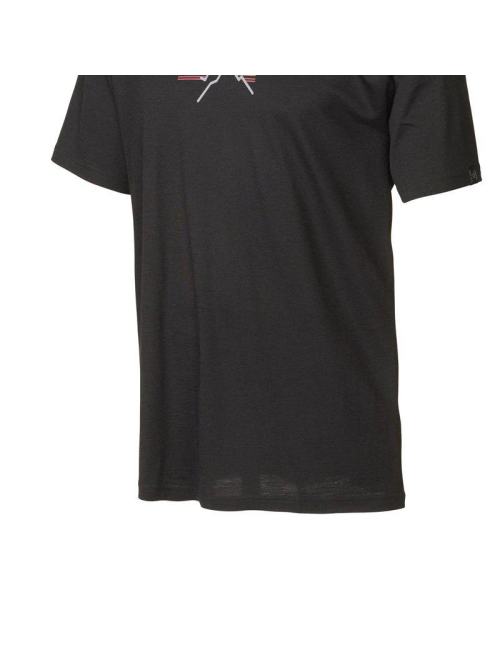 Ivanhoe t-shirt UW Ceasar Sunset for men - 100% extra fine merino wool - Black
