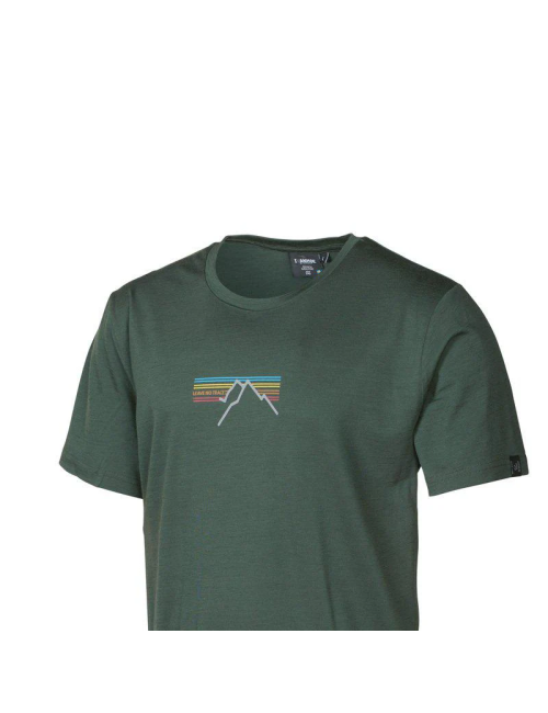 Ivanhoe t-shirt UW Ceasar Sunset for men - 100% extra fine merino wool - Green