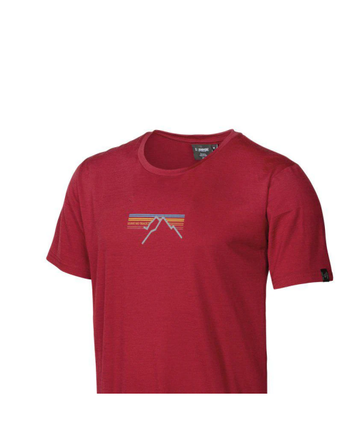T-shirt Ivanhoe UW Ceasar Sunset per uomo - 100% lana merino extra fine - Rosso