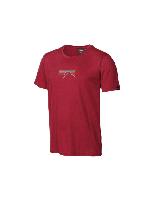 T-shirt Ivanhoe UW Ceasar Sunset per uomo - 100% lana merino extra fine - Rosso
