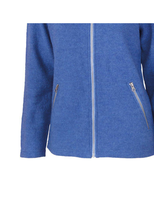 Ivanhoe vest Bella FZ voor dames van wol - Jeans - Blauw