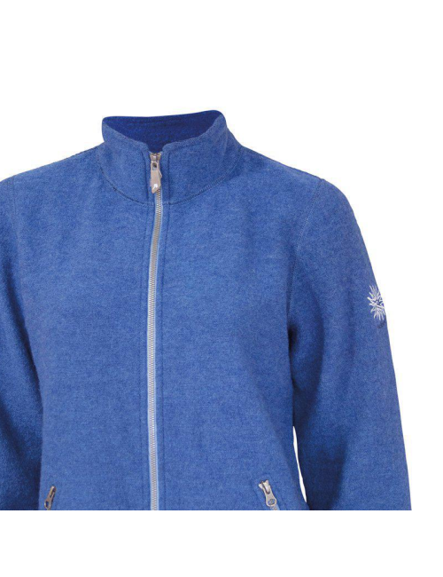 Ivanhoe vest Bella FZ voor dames van wol - Jeans - Blauw