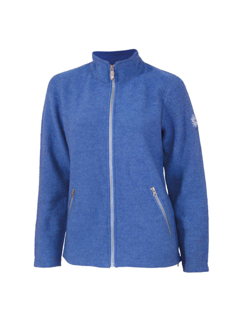 Ivanhoe vest Bella FZ voor dames van wol - Jeans - Blauw