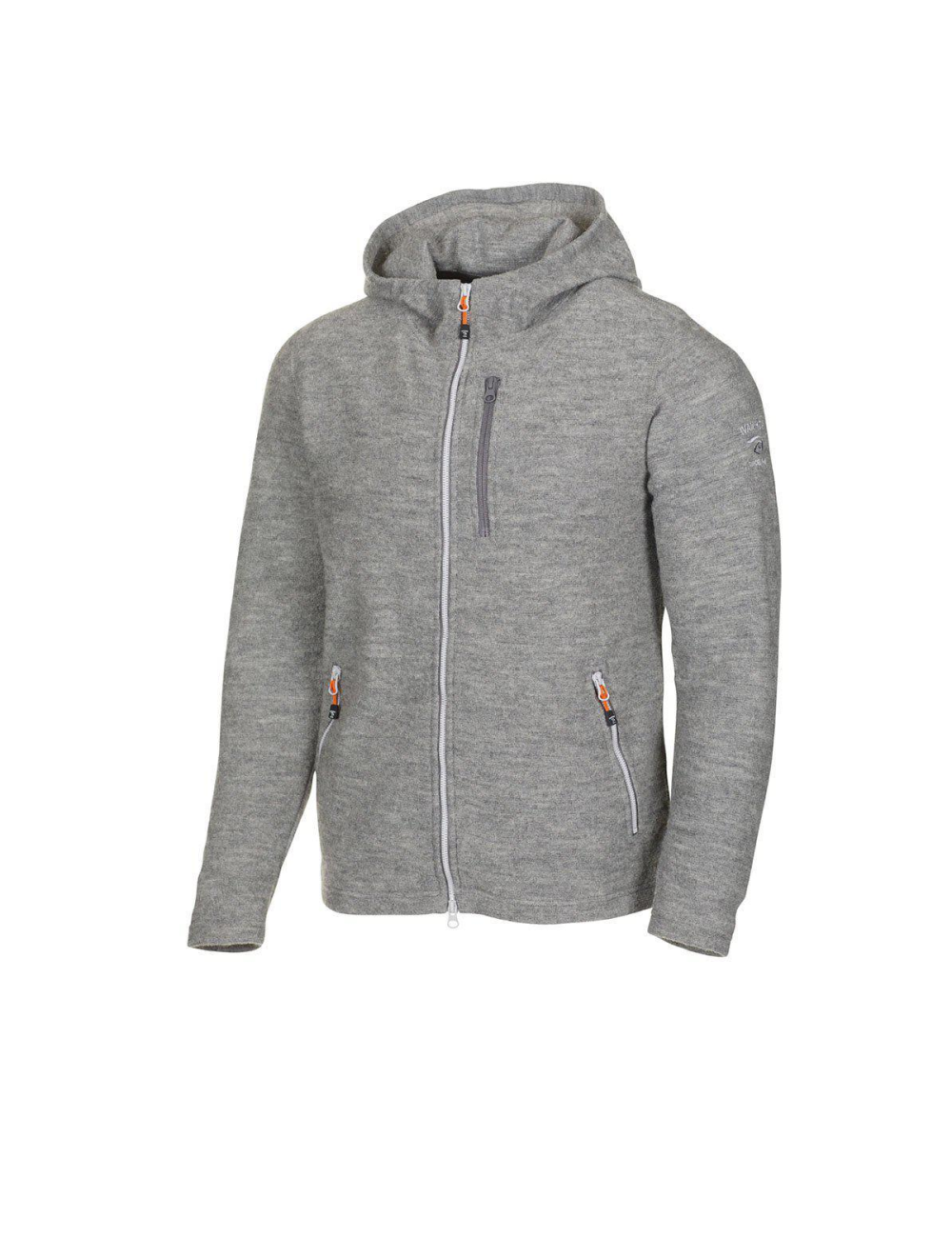 Gilet Ivanhoe Titus Felpa con cappuccio da uomo in lana - Grigio Marl - Grigio