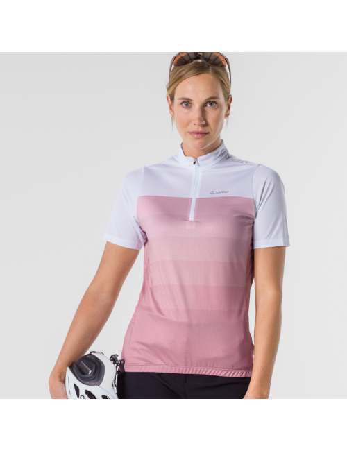 Loeffler fietsshirt korte mouwen W Bike Jersey HZ Rainbow Mid Rosanne - Roze