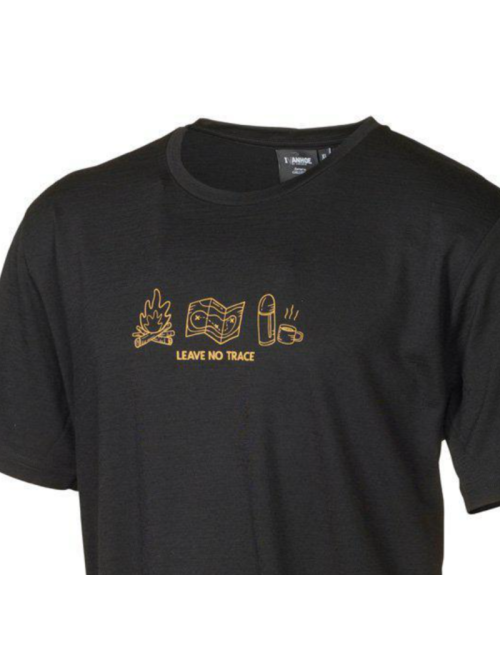Ivanhoe T-Shirt UW Ceasar Adventure für Herren - 100% extra feine Merinowolle - Schwarz