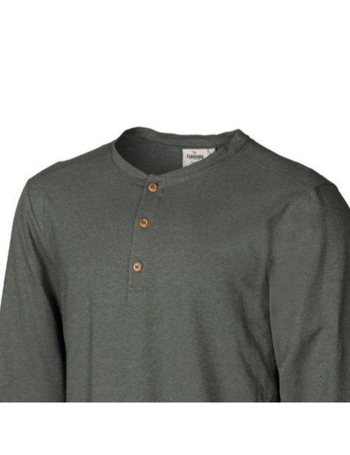 Chemise Ivanhoe manches longues GY Eje chanvre Olive foncé pour homme - Coton biologique - Vert