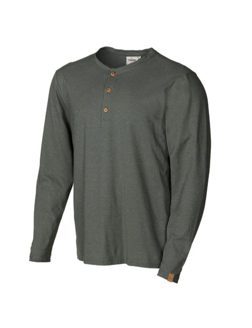 Camisa Ivanhoe manga larga GY Eje cáñamo Dark Olive para hombre - Algodón orgánico - Verde