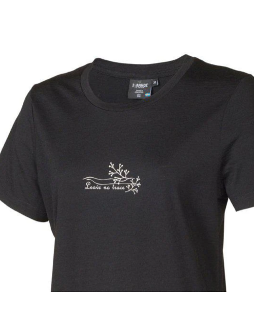 Ivanhoe T-shirt UW Cilla Vine für Frauen - 100% Merinowolle - Schwarz